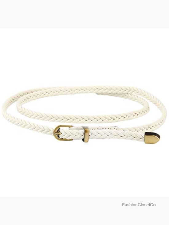 Braided PU Leather Skinny Belt with Pin Buckle for Jeans Pants main image 4